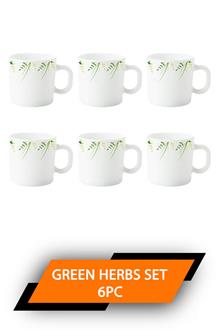 Larah Cup Green Herbs Set Of 6pc